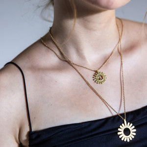 Brass layering necklaces, handmade by Mulxiply