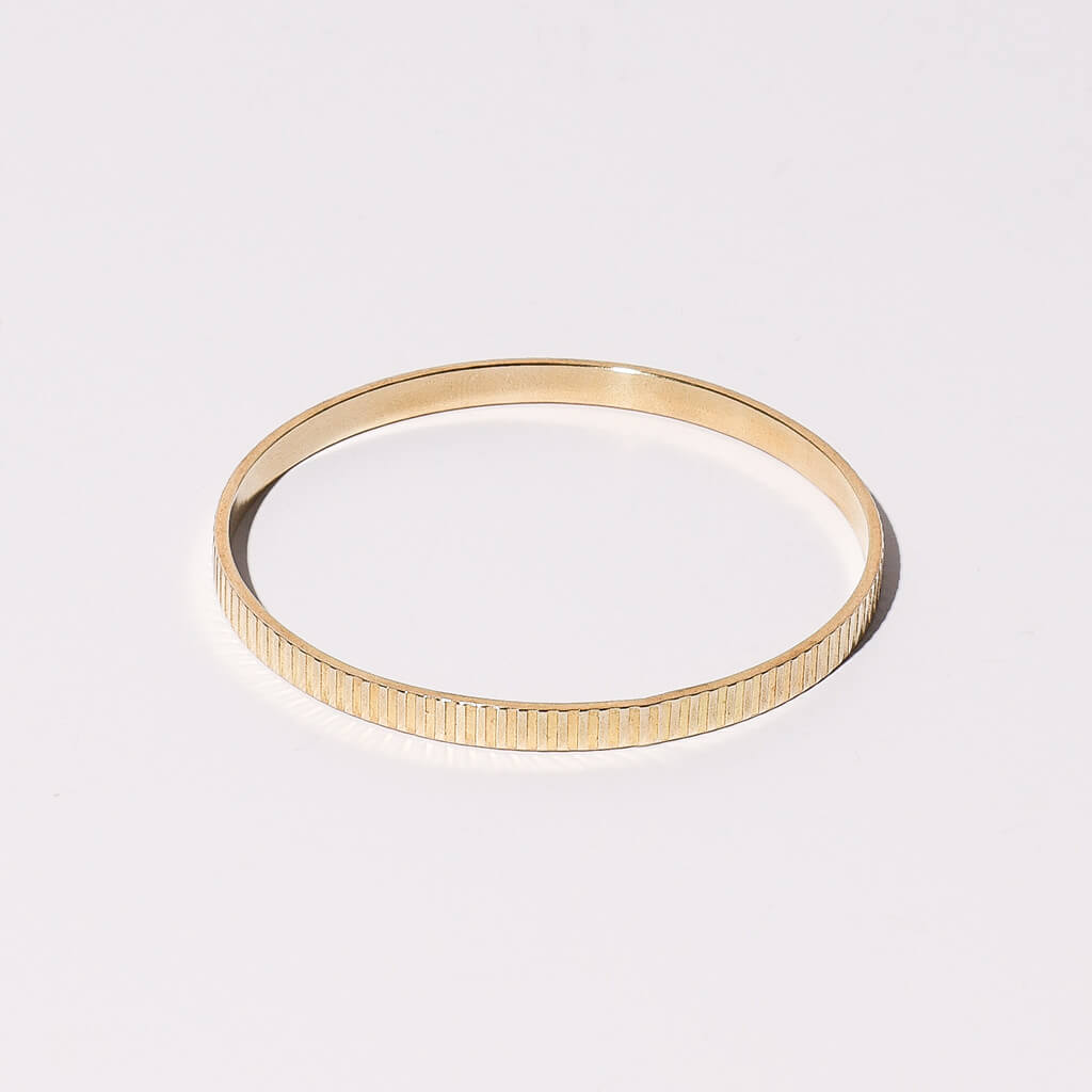 Ridged Bangle Bracelets in Brass by Mulxiply