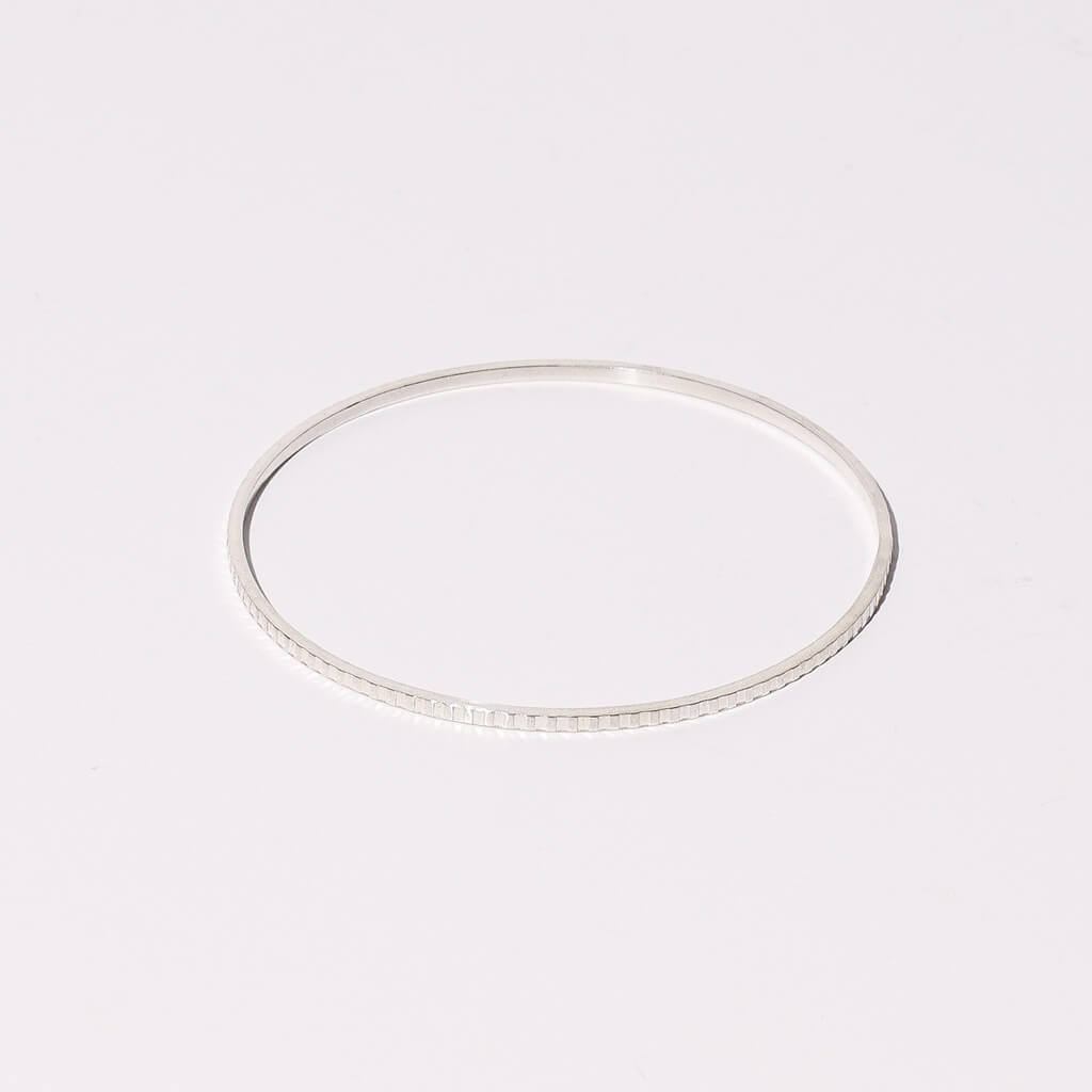 Ridge Bangle Bracelets in Sterling Silver by Mulxiply
