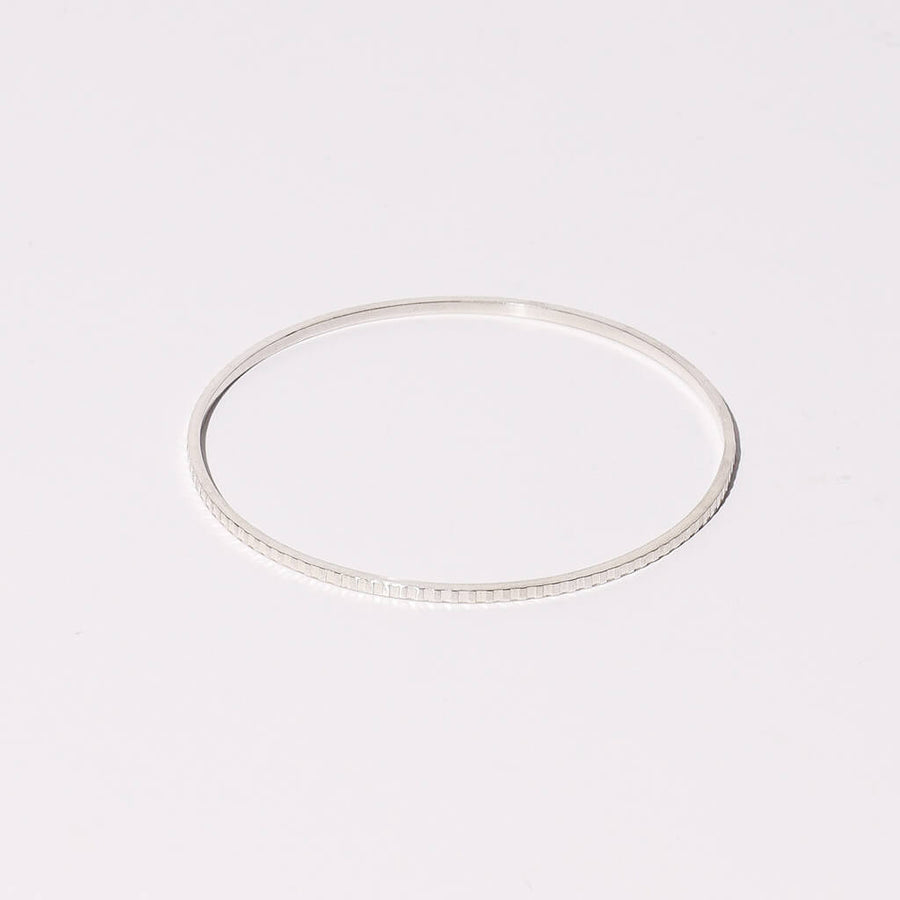 Ridge Bangle Bracelets in Sterling Silver by Mulxiply
