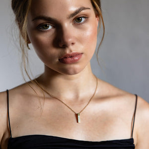 Simple, minimal brass necklace by Mulxiply