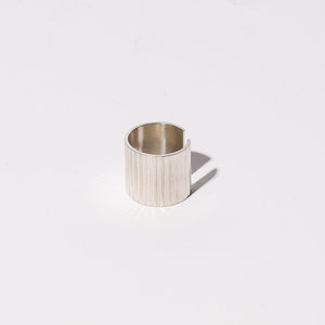 Ridged Cuff Ring in Sterling Silver by Mulxiply