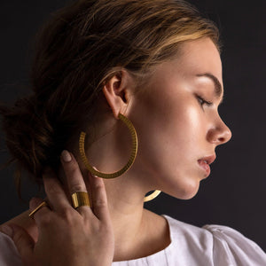 Dramatic hoop earrings, ethically handcrafted by Mulxiply