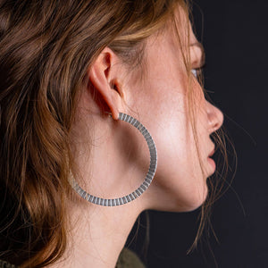 Dramatic Sterling Silver Hoop Earrings, ethically crafted by Mulxiply