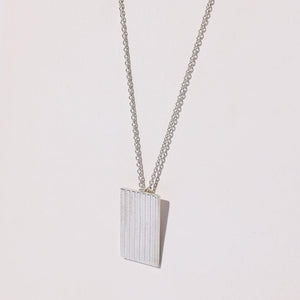 rectangular, locket-like necklace in sterling