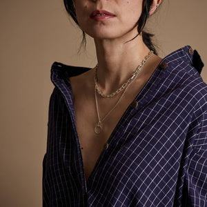 Handwoven navy shirt dress by Mulxiply in Indigo Hatch. Organic cotton fashion essentials.