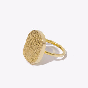 Organic, statement ring in solid brass. Ethically crafted by Mulxiply