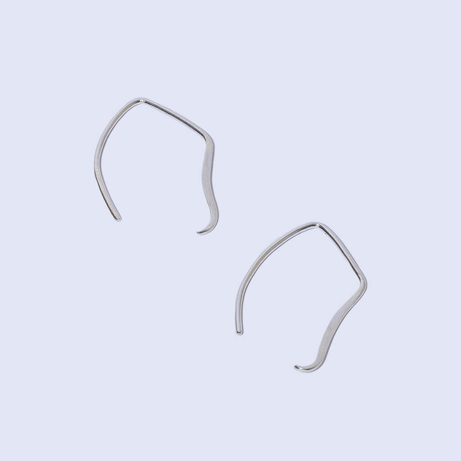 Wabi Sabi thin organic shape hook earrings by Mulxiply