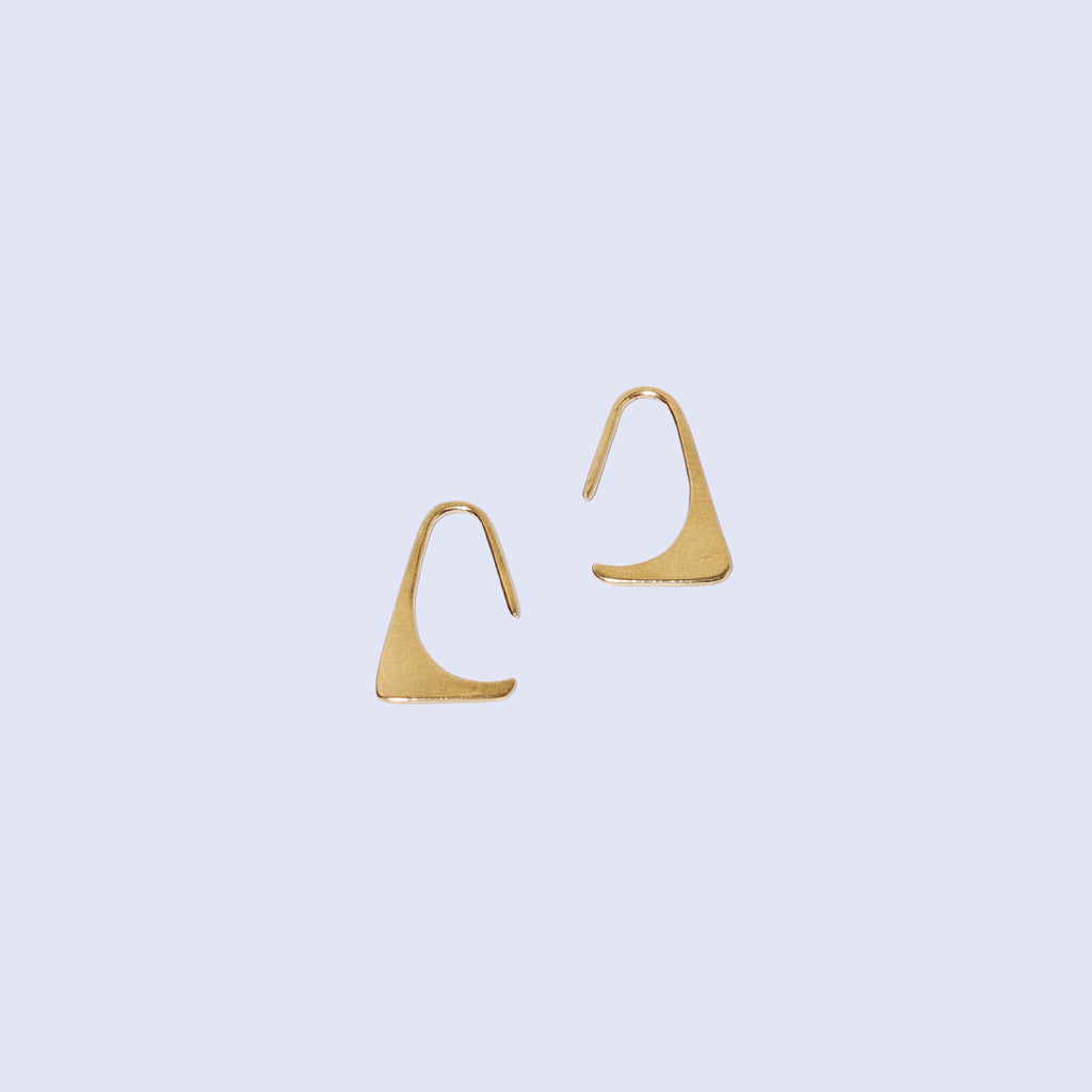 Wave Hook Earrings - Brass