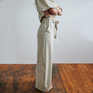 Comfy cotton pants with tie waist by Mulxiply
