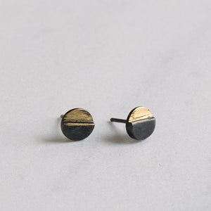 Duo dot mixed metal earrings ethically made by MULXIPLY