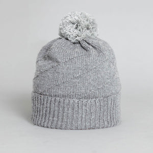 Kids Pom Pom Beanie Hat by Dinadi for Mulxiply. Winter hat for kids in grey.