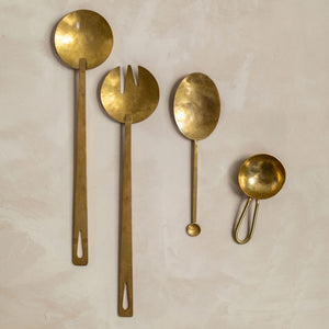 Hammered Brass Kitchen Utensils by Mulxiply and Campfire Pottery. Handmade in Nepal.