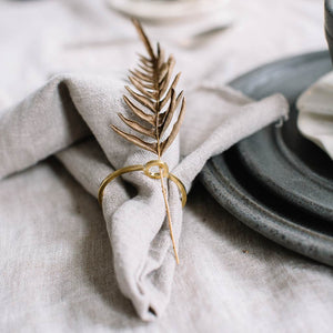 Brass Napkin Rings for Florals by Mulxiply and Campfire Pottery for Ember Maine