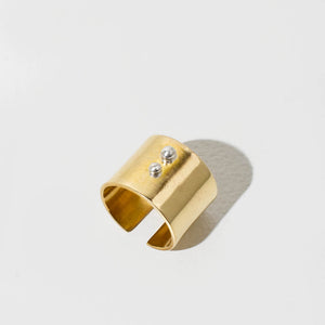 Ethically made modern adjustable cuff ring.