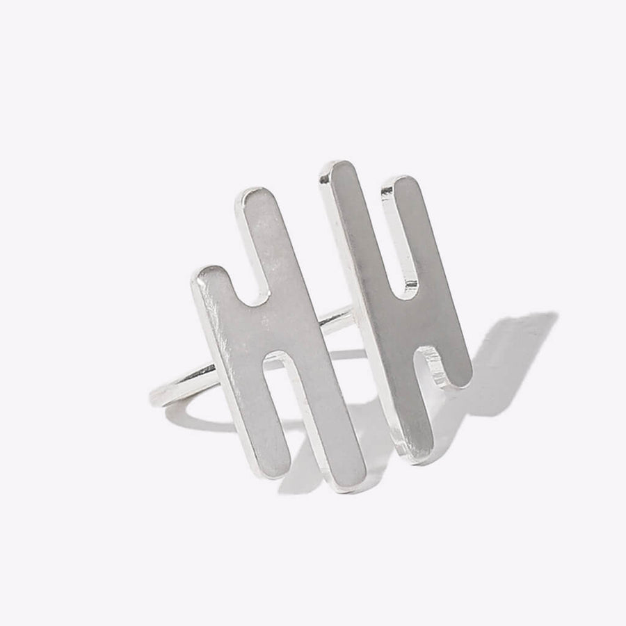 Modern Sterling Silver Cocktail Ring by Mulxiply