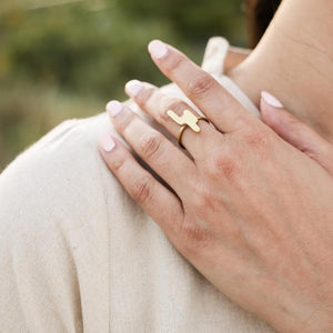Simple, organic brass ring. Ethically handmade by Mulxiply