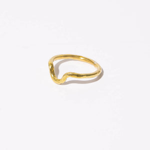 Arch Simple Band Ring in Hammered Brass ideal for stacking and nesting