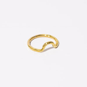 Minimal Arch Ring in Hammered Brass by Mulxiply