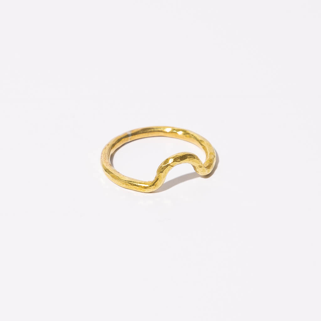Minimal Arch Ring in Hammered Brass by Mulxiply