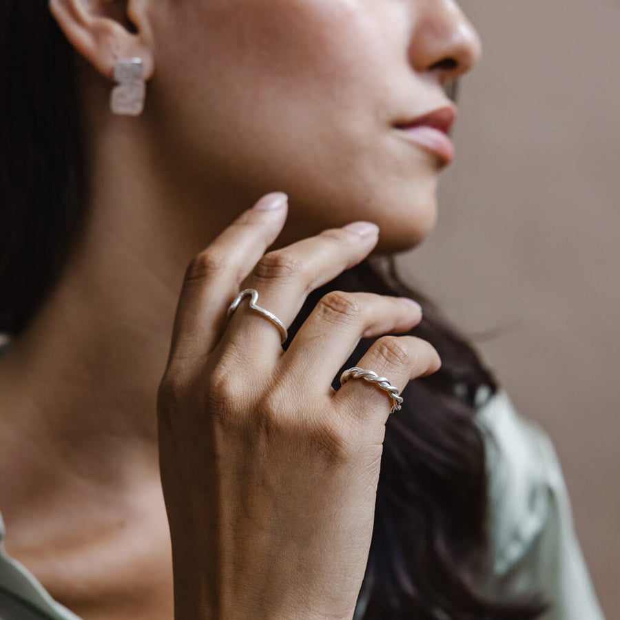 Arch Stacking Ring in Sterling Silver by Mulxiply