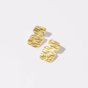 Handmade brass earrings, ethically made in Nepal by Mulxiply.