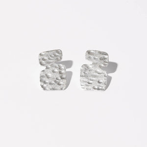 Midcentury modern shape sterling silver earrings by Mulxiply.