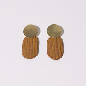 Terracotta earrings by Campfire Pottery and Mulxiply. Ethically crafted by hand in Maine and Nepal.