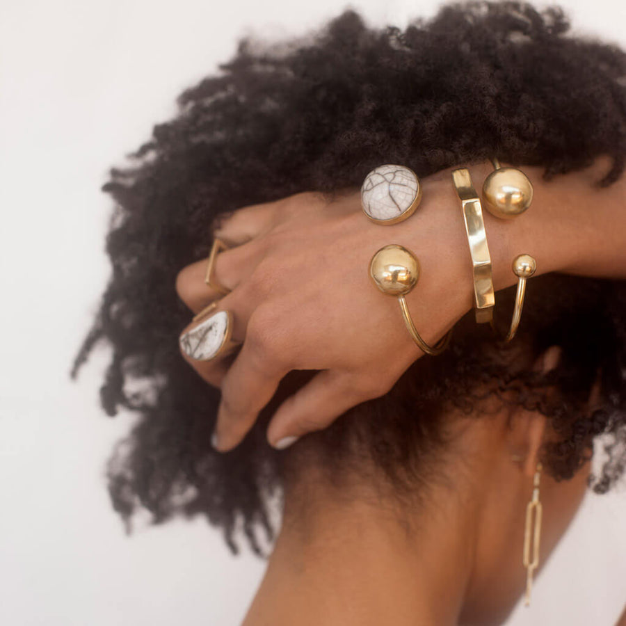 Hand-forged, unisex adjustable brass bracelet.