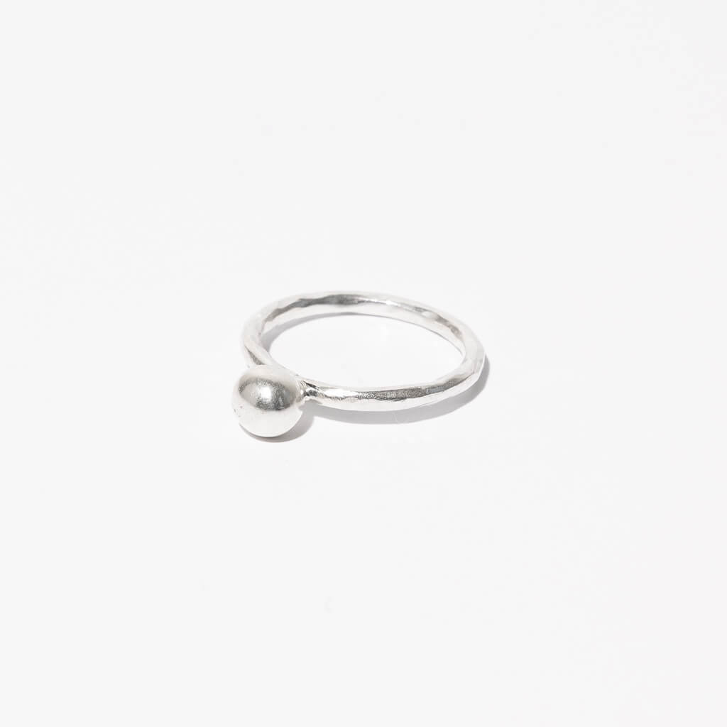 Simple Sterling Silver Orb Layering Ring by Mulxiply