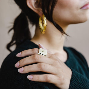 The Granule Signet Ring in Brass and Sterling Silver by Mulxiply