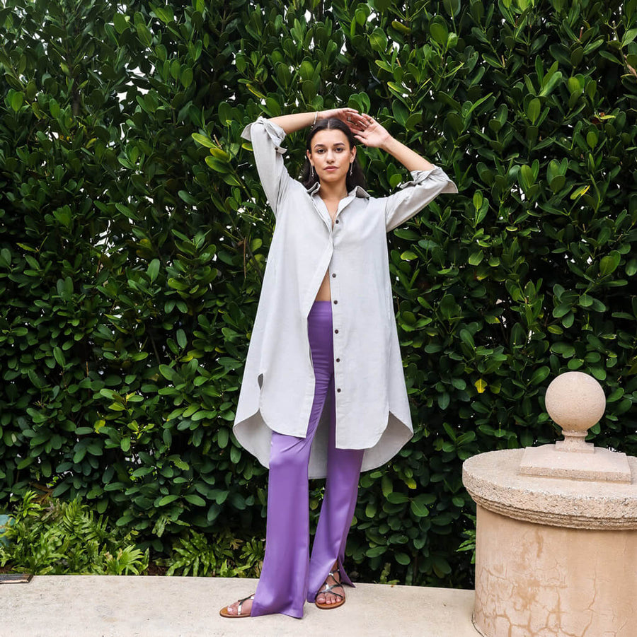 Light Grey Shirtdress by Mulxiply