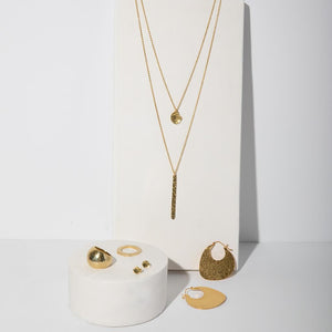 A modern collection of handmade brass jewelry. Ethically made by fairtrade artists.