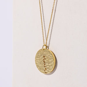Moon medallion necklace in Hammered Brass by Mulxiply