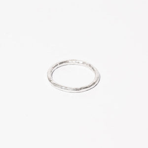 Simple Hammered Silver Band Ring by Mulxiply
