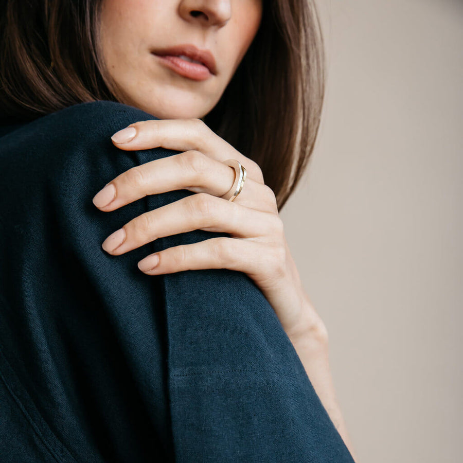 Modern stacking ring. Ethically made in Nepal.