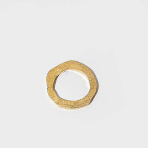 Organic shaped ring in hammered brass. Perfect stacking ring.