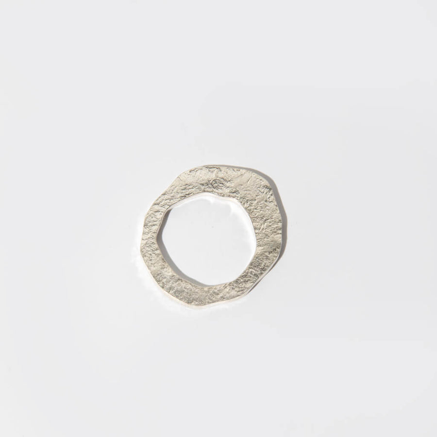 Modern organic shaped sterling silver ring.