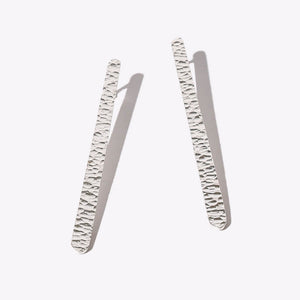 Hammered sterling silver earrings by Mulxiply.