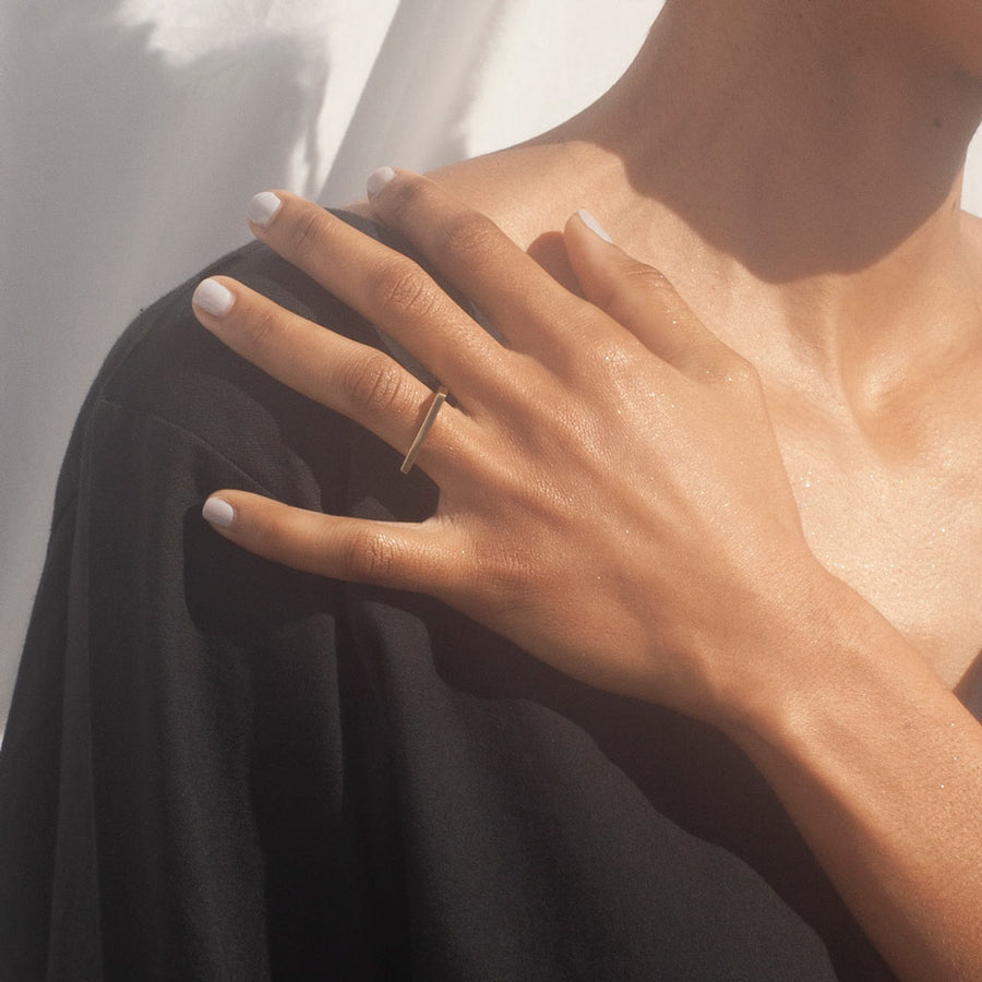 MULXIPLY Minimalist Horizon Ring in Brass