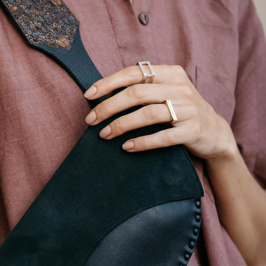 MULXIPLY Minimalist Horizon Ring in Sterling Silver