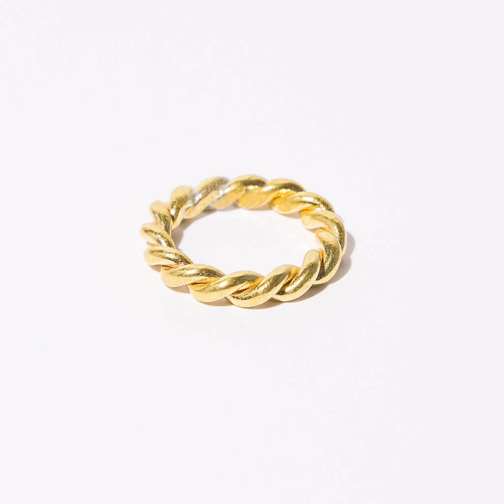 Large Rope Ring - Brass