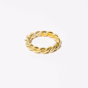Thick rope ring to wear everyday in brass by Mulxiply