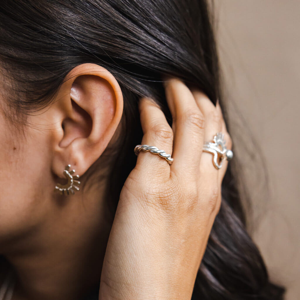 Hd Rope Ring Large Rope Ring - Sterling Silver | MULXIPLY
