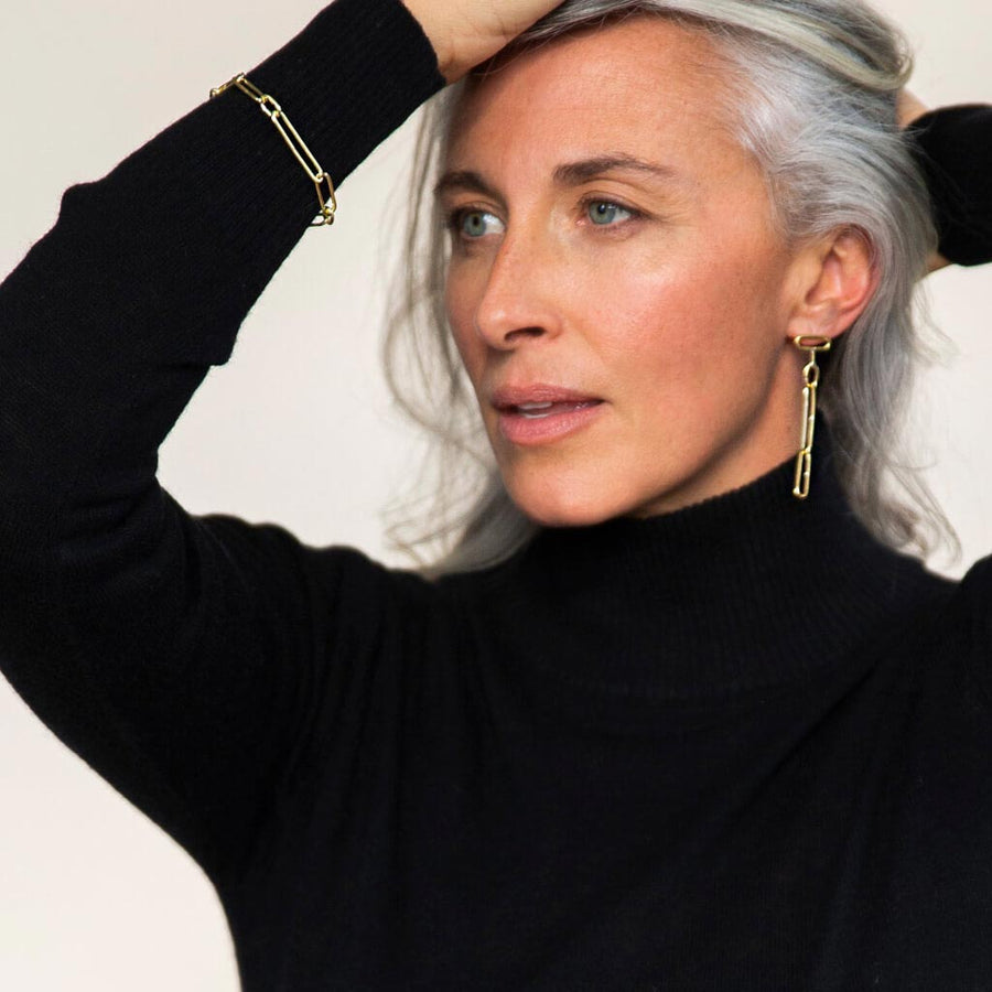 Funky, modern link bracelet handmade by MULIXPLY.