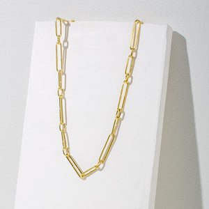 Ethically made modern chain necklace made by fairtrade artisans in Nepal.