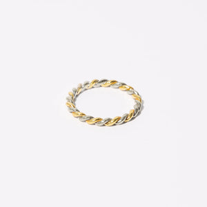 Small Rope Twist Ring in Brass and Sterling by Mulxiply