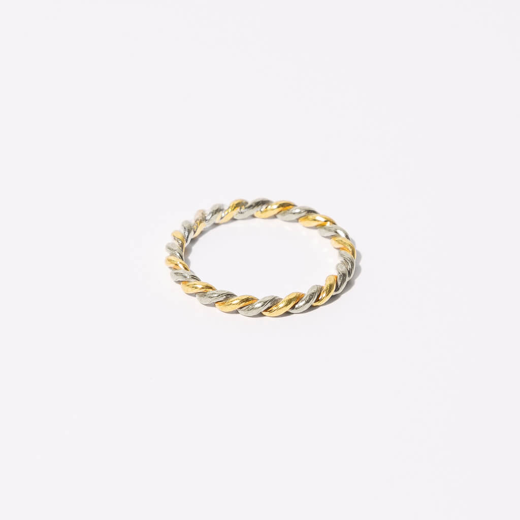 Small Rope Twist Ring in Brass and Sterling by Mulxiply