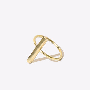 Simple line stacking ring in Brass by Mulxiply