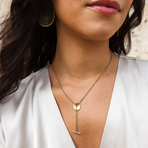 Minimal organic shaped necklace. Multi-length necklace